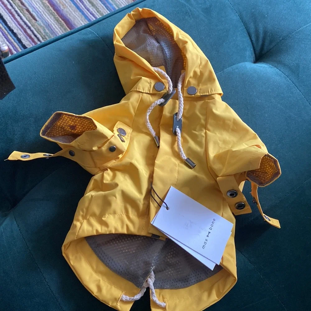 Max & Bone Talon Raincoat Yellow Dog coat